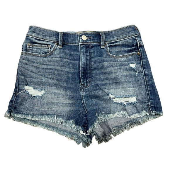 Abercrombie & Fitch High Rise Denim Shorts sz 4 - Picture 1 of 10